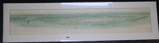 W.L. Wyllie, coloured print of Portsmouth and Southsea, 18 x 97cm